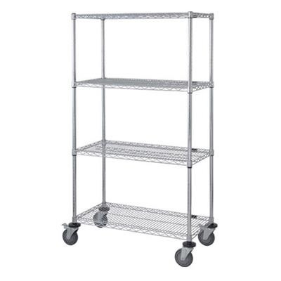 Quantum - Wire Shelf, Mobile Cart, Four Shelf - 18.0" x 60.0" x 69.0"