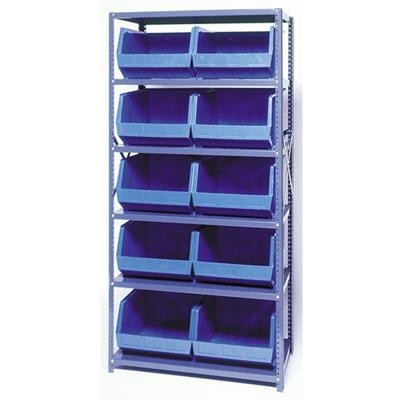 Quantum - Open Bin Storage Shelving System - 6 Shelves, 10 Bins