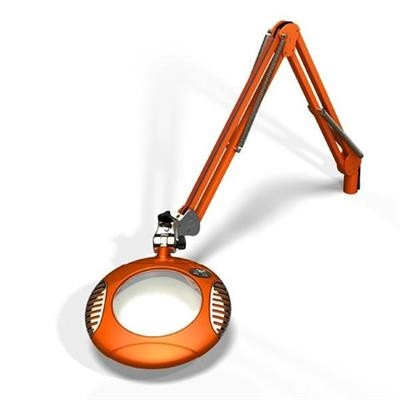 O.C. White - Green-Lite 6" Round LED Magnifier - Clamp Base - Brilliant Orange