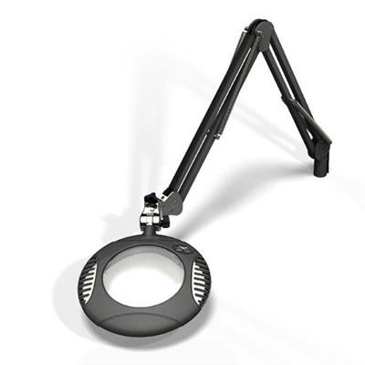O.C. White - Green-Lite 6" Round LED Magnifier - Clamp Base - Charcoal Mist