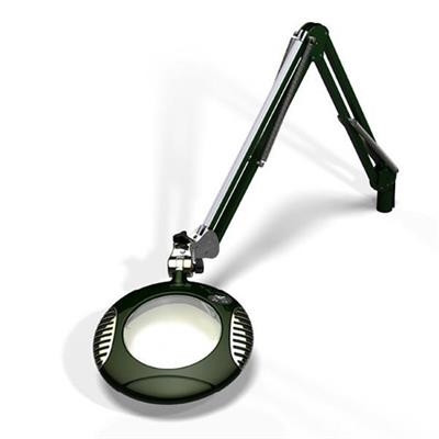 O.C. White - Green-Lite 6" Round LED Magnifier - Clamp Base - Racing Green