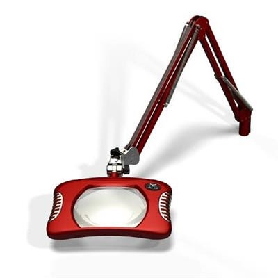 O.C. White - Green-Lite Rectangular LED Magnifer - Clamp Base - Blaze Red