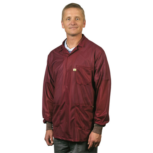 Tech Wear - Traditional ESD Jacket - Knit Cuffs - Burgundy - X-Large