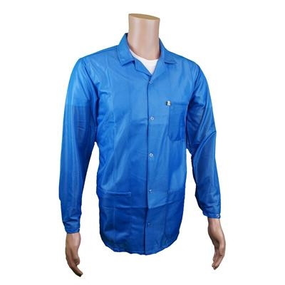 Transforming Technologies - ESD Jacket, 3/4ths Length, Lapel Collar, Knit Cuff, 2XLarge, Blue