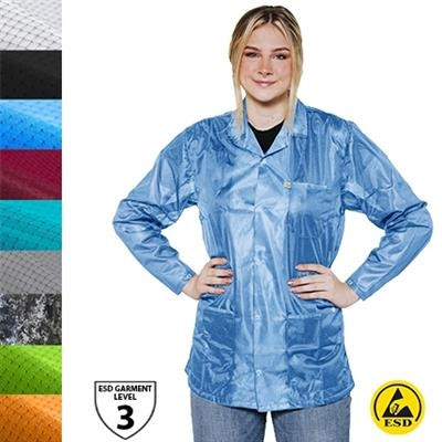 Transforming Technologies - ESD Jacket, 3/4ths Length, Lapel Collar, Snap Cuff, 5XLarge, Orange