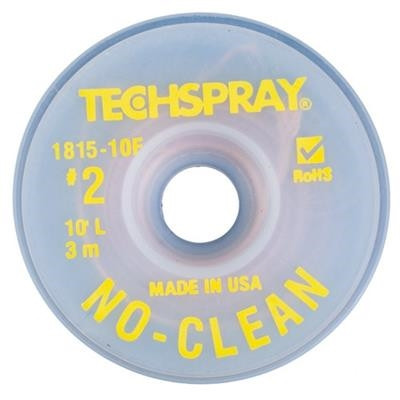 Techspray - No-Clean Desoldering Braid - Regular Bobbin, 0.055" x 10'