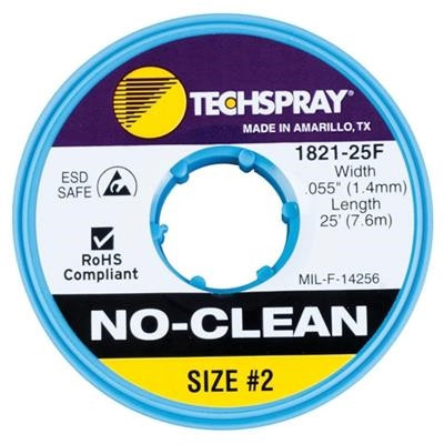 Techspray - No-Clean Desoldering Braid - ESD Bobbin, 0.055" x 25'