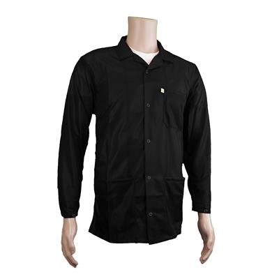 Transforming Technologies - ESD Jacket, Snap Cuff, Lapel Collar, Black | Black