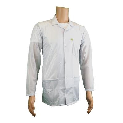Transforming Technologies - ESD Jacket, Snap Cuff, Lapel Collar, White | White