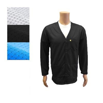 Transforming Technologies - ESD Jacket, V-Neck, Snap Cuff, Black | Black