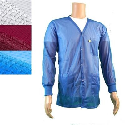 Transforming Technologies - Light Weight V-Neck ESD Jacket, Knit Cuff, Blue | Blue