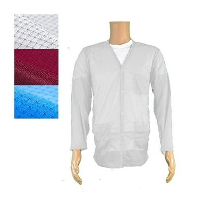 Transforming Technologies - Light Weight V-Neck ESD Jacket, Snap Cuff, White | White
