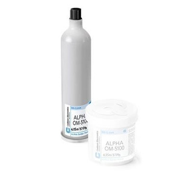 MacDermid Alpha - OM-5100 No Clean - 63Sn 37Pb Leaded Solder Paste - Type 3 - 700 Gram Cartridge