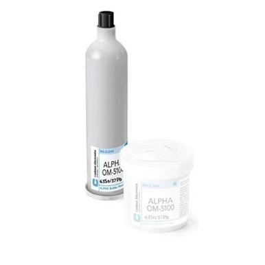 MacDermid Alpha - OM-5100 No Clean - 63Sn 37Pb Leaded Solder Paste - Type 4 - 700 Gram Cartridge