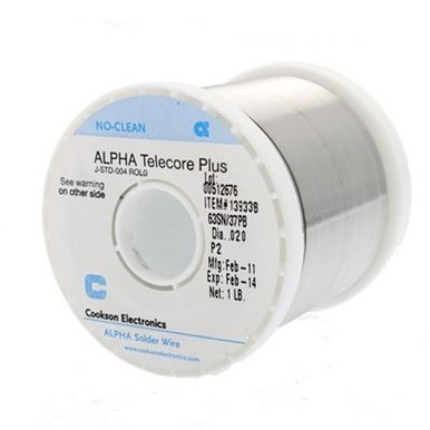 MacDermid Alpha - Telecore Plus No Clean - 63Sn 37Pb Leaded Wire Solder - .040" Diameter, 1 Pound Spool
