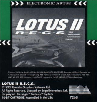Lotus 2: R.E.C.S pour Megadrive occasion - Retro Game Place