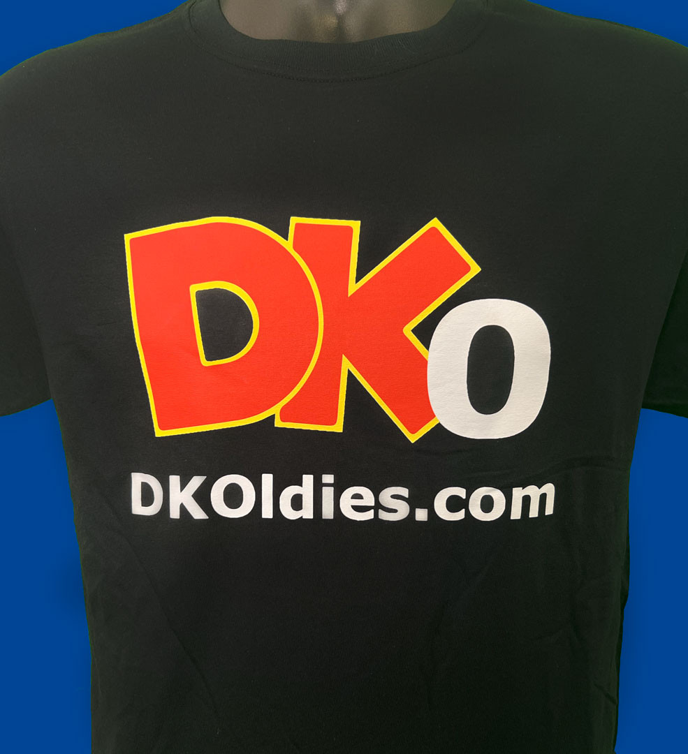 Medium Black DKOldies Rewards T Shirt DKOldies: Retro Game Store