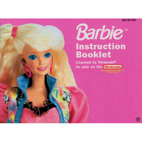 Manual Barbie Nintendo NES Instructions For Sale DKOldies