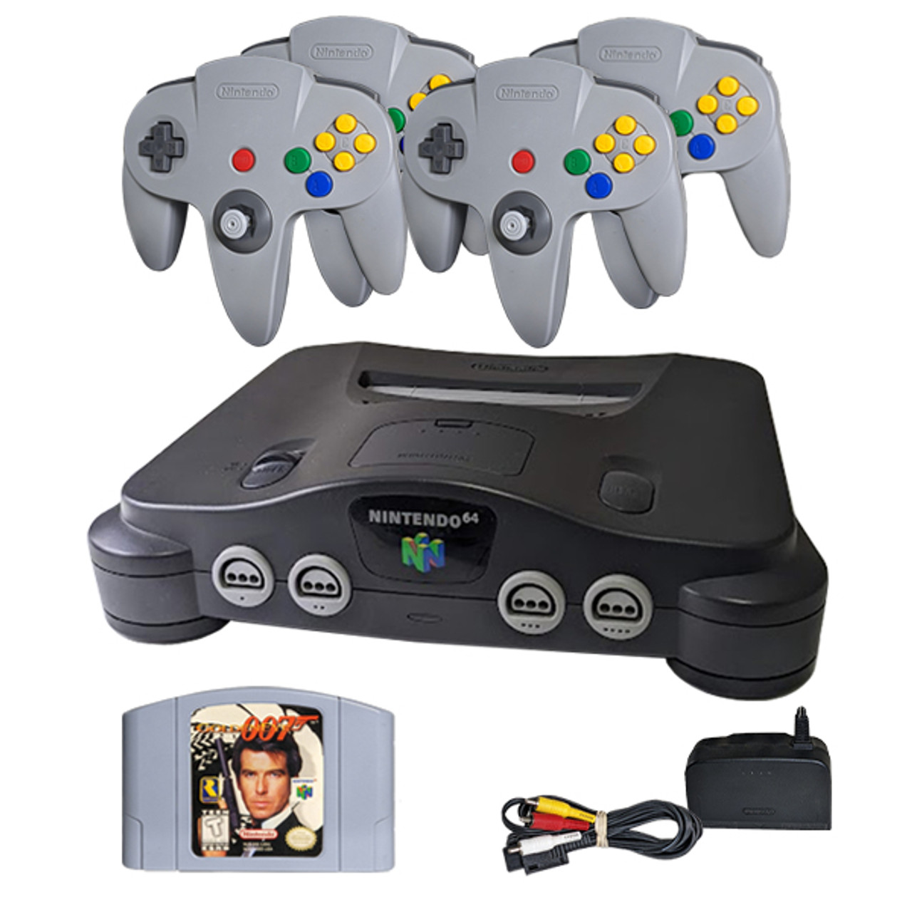 NINTENDO 64 - ゴールデンアイ4人遊べる ニンテンドー64 コントローラー4個 007 管739 The distribution dates for 