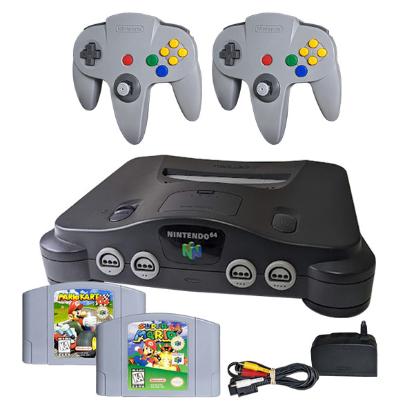 Original Nintendo 64 System Console Super Mario Kart N64 Bundle Pak