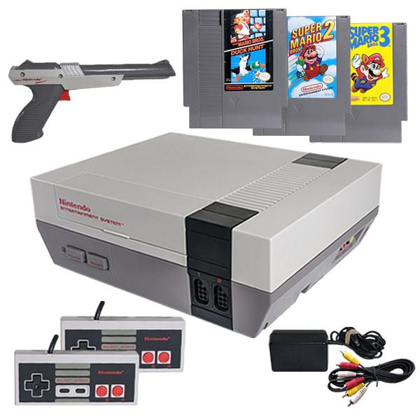 Nes Classic 90's Nintendo Game Consoles Original Nintendo NES System Console W/Mario 123 Zapper