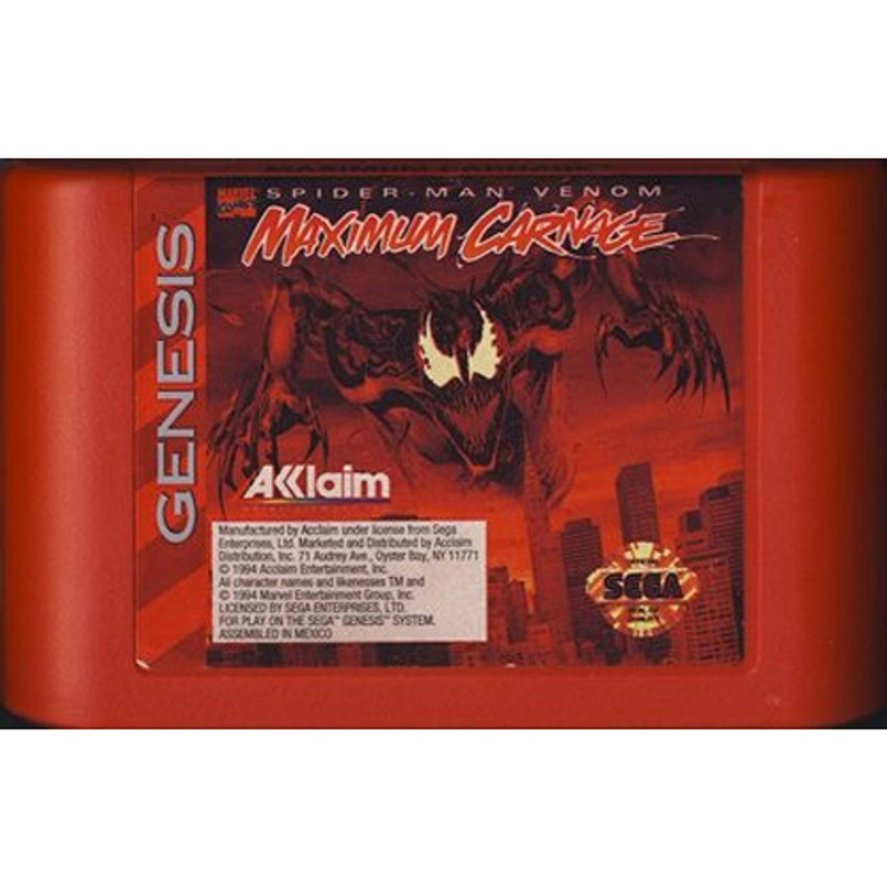 Maximum Carnage Sega Genesis Game Cartridge For Sale | DKOldies