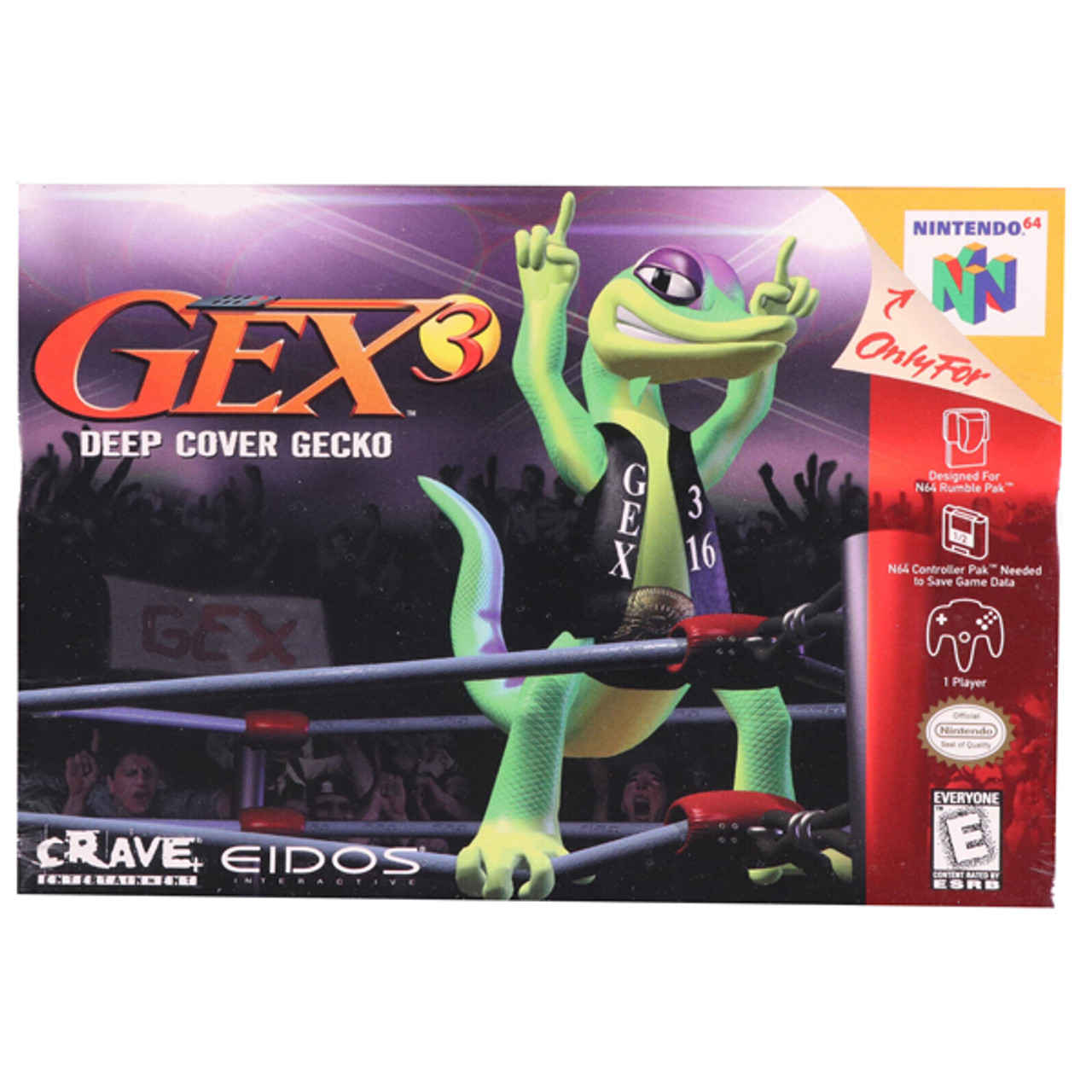 Gex Deep Cover Gecko N64 Gex 3: Deep Cover Box With Inner