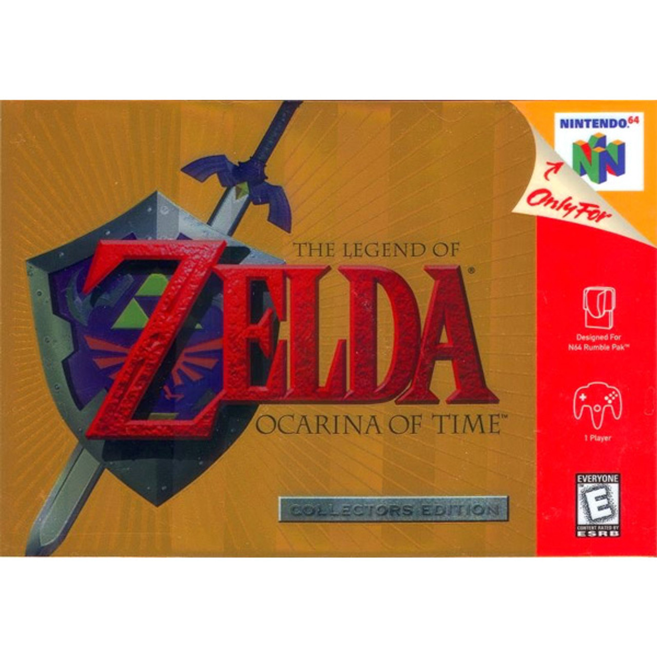 Zelda The Ocarina Of Time N64 Game Cartridge Gold Nintendo Collectors  Edition
