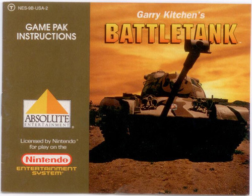 Manual Gary Kitchens Battle Tank Nintendo NES Instructions For Sale