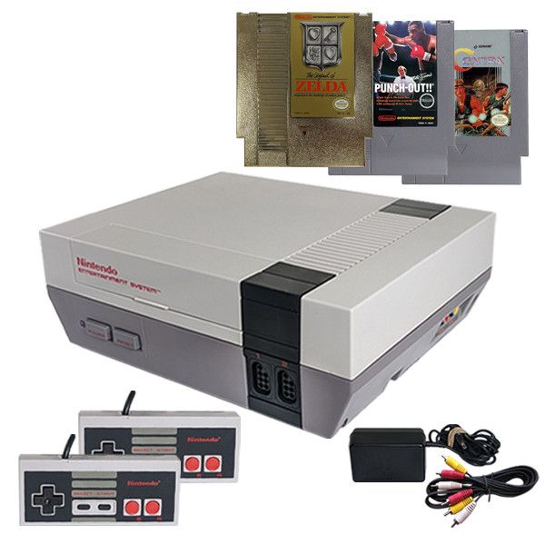 Original Nintendo NES Console Contra/Zelda/Tyson Bundle Sale