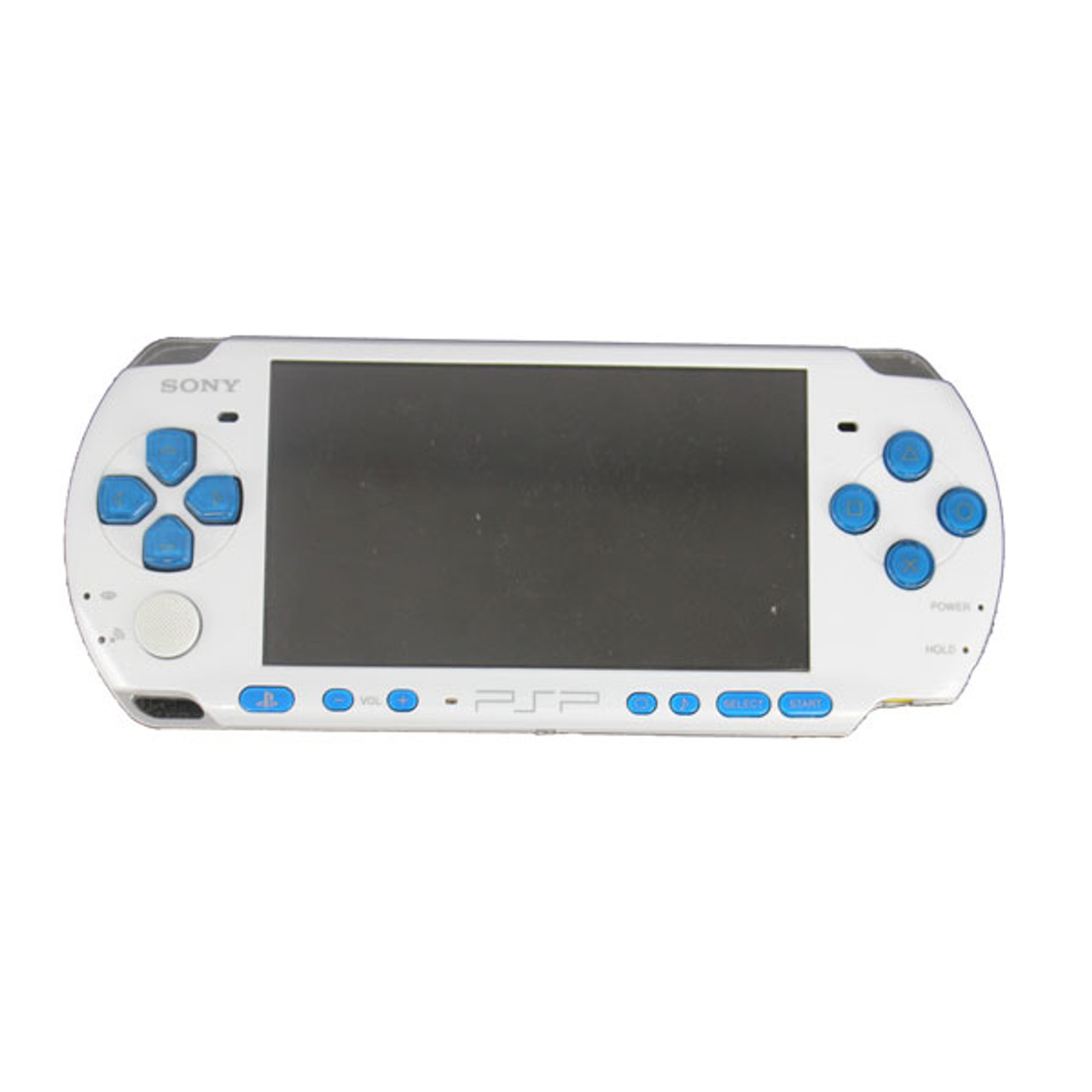 Sony PSP 3000 Handheld System Pearl White with Blue Buttons w/ Charger