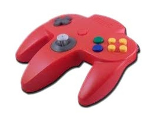 red nintendo 64 controller