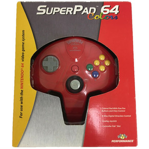 New N64 Performance SuperPad 64 Colors Controller Red