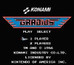 Gradius Nintendo NES Game title screen image
