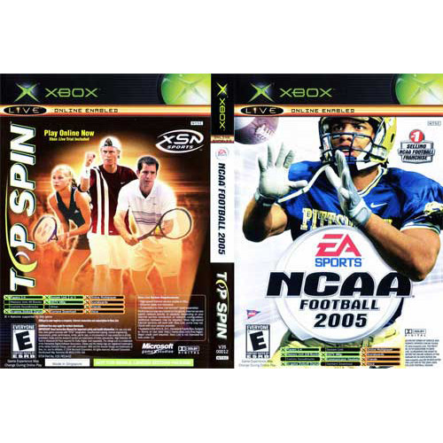 NCAA Football 2005 & Top Spin Tennis XBOX Game For Sale | DKOldies