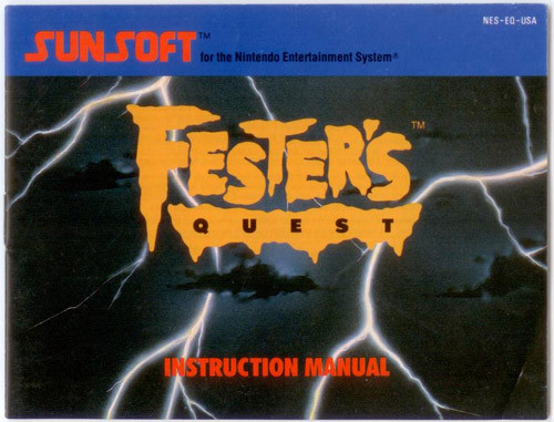 Manual Festers Quest Nintendo NES Manual For Sale | DKOldies