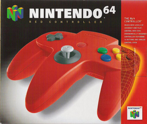 red nintendo 64 controller