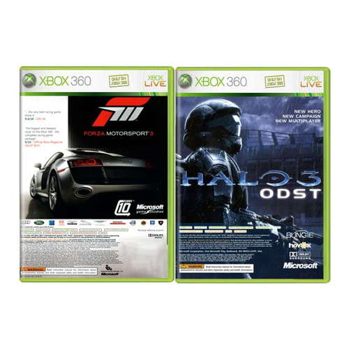 Forza Motorsport 3 & Halo 3 ODST XBox 360 Game Bundle Copy / Code Unused  NEW OTH