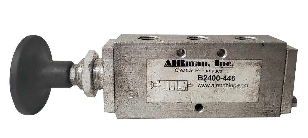 Air Valve 4W/3P Manual Push/Pull, 1/4 Ports Dragon Products PES, Inc.