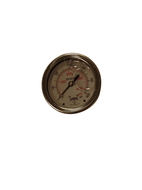 SS Gauge, 2-1/2" DIA, Liquid Fill, 1/4 BACK MNT 0-600#