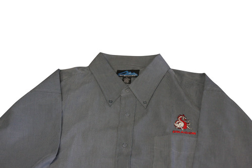 Gray, Long Sleeve, Button Down Shirt