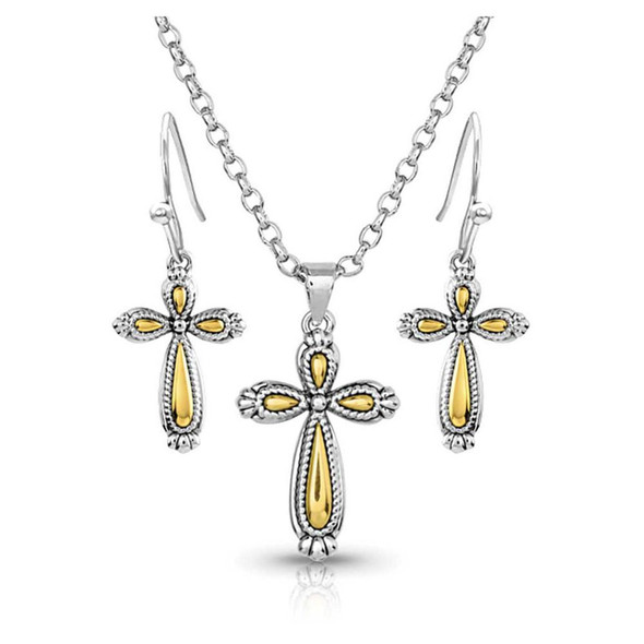 NEW! Gleaming Faith Cross Jewelry Set