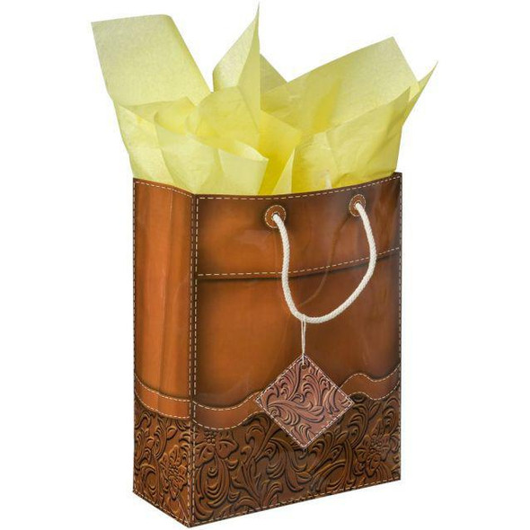Tooled Leather Large Gift Bag