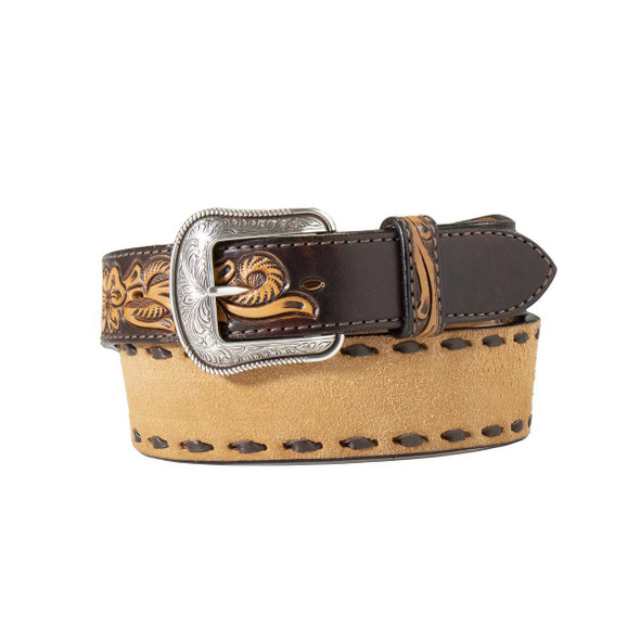 3D Mens Belt 1 7/8" - 1 1/2" Roughout Twisted Buck Lacing Tan