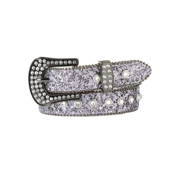 Nocona Girls Belt Glitter Bead Edge