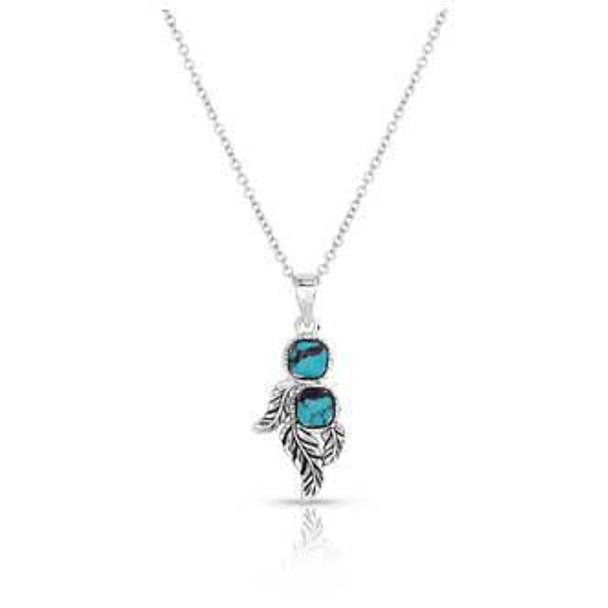 NEW! Whispering Winds Feather Turquoise Necklace
