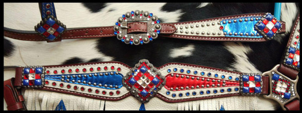 Red/ White/ Blue patriotic fringe set