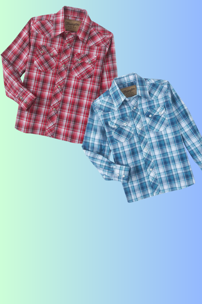 Wrangler Retro Boy's Double Snap Long Sleeve Western Shirt