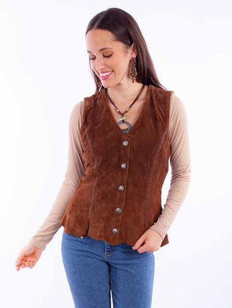 Ladies button up Suede vest