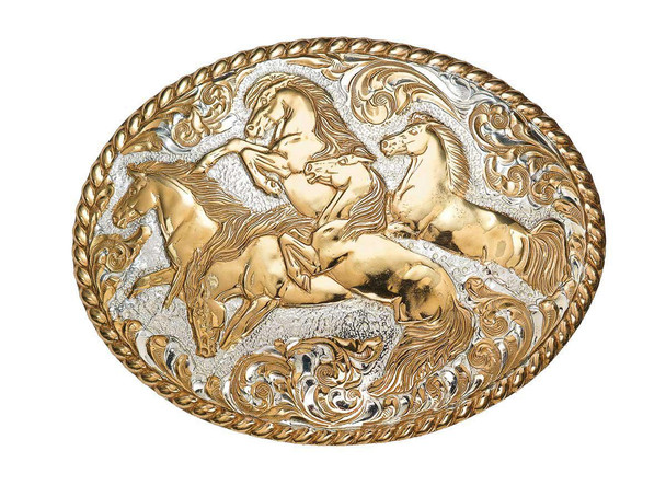 Crumrine Equine Buckle Gold Horse